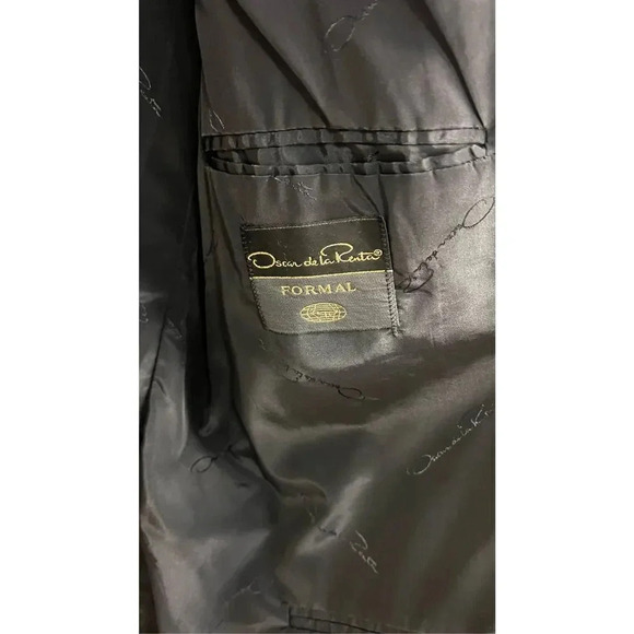 Vintage Oscar De La Renta Steve Petix Men’s Medium Black Suit Jacket Coat - Picture 5 of 11